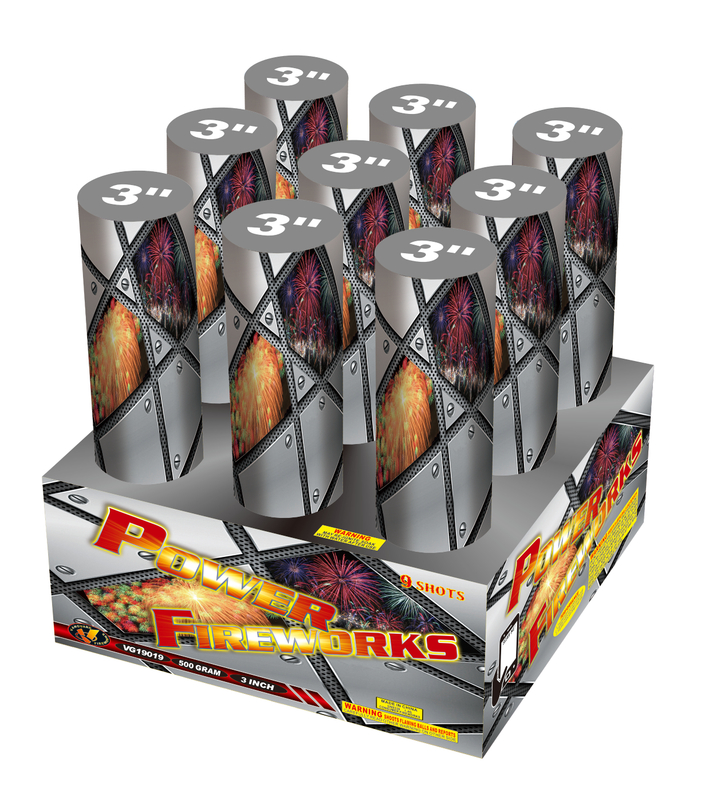 VG19019 Power Fireworks 3 дюйма 9 выстрелов торт